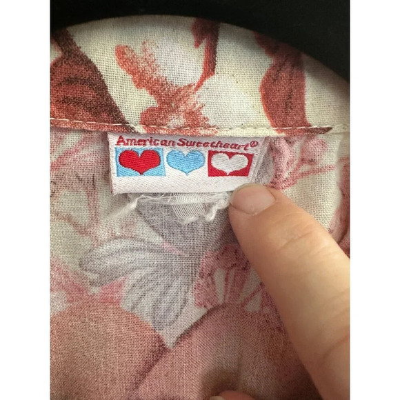 Vintage American Sweetheart Women's‎ Floral Short Sleeve Blouse, vintage blouse - Picture 3 of 6